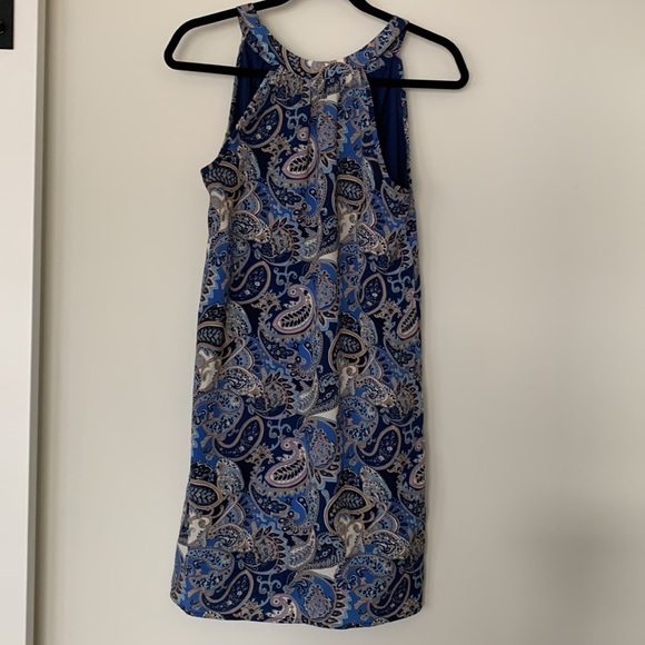 Blue and cream Paisley dress - Picture 3 of 4